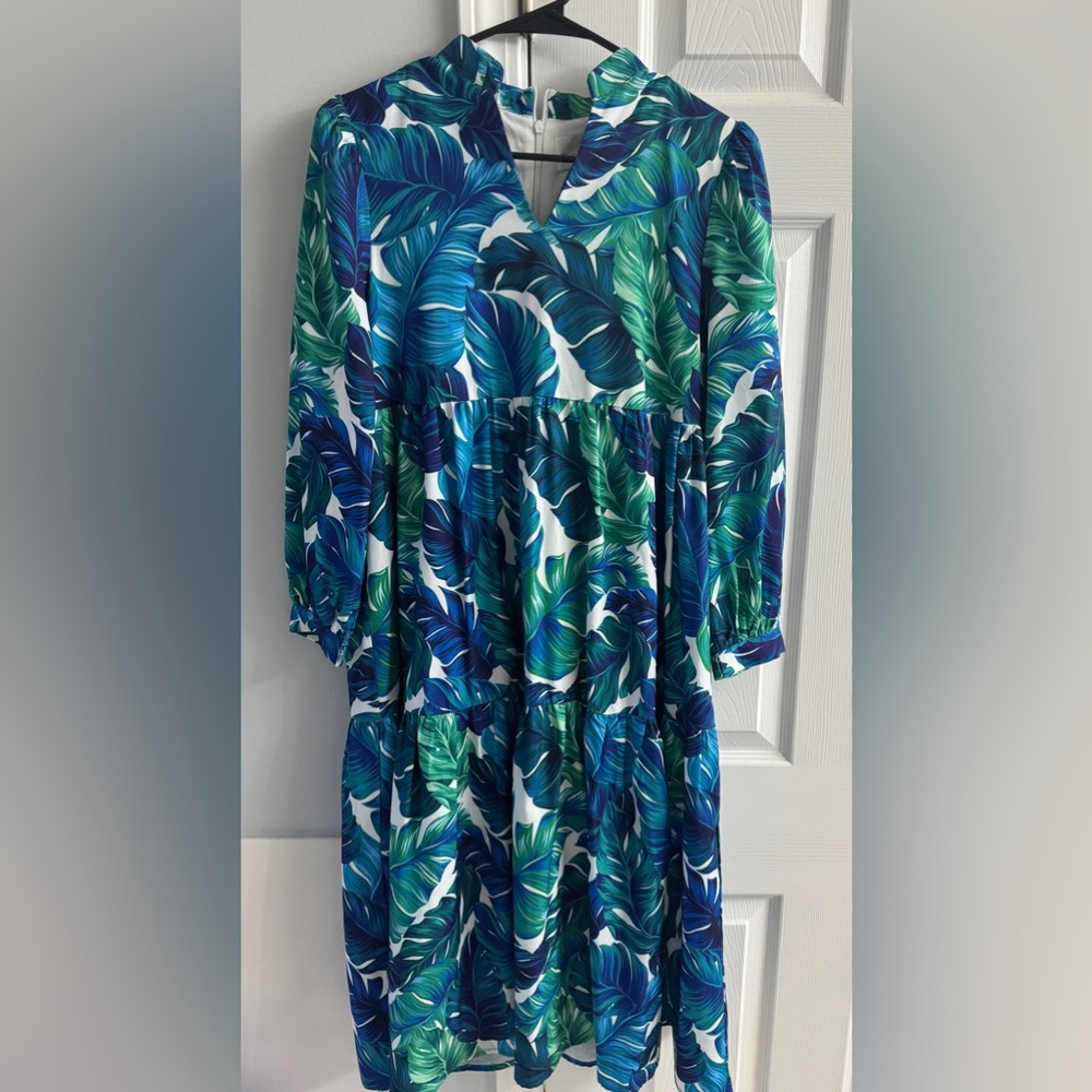 Dainty Jewells Tropical Leaf Print Dress